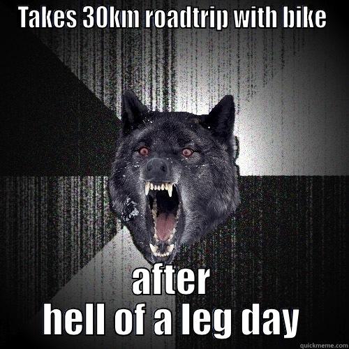 TAKES 30KM ROADTRIP WITH BIKE AFTER HELL OF A LEG DAY Insanity Wolf