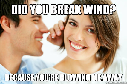 Did you break wind? Because you're blowing me away - Did you break wind? Because you're blowing me away  Bad Pick-up line Paul