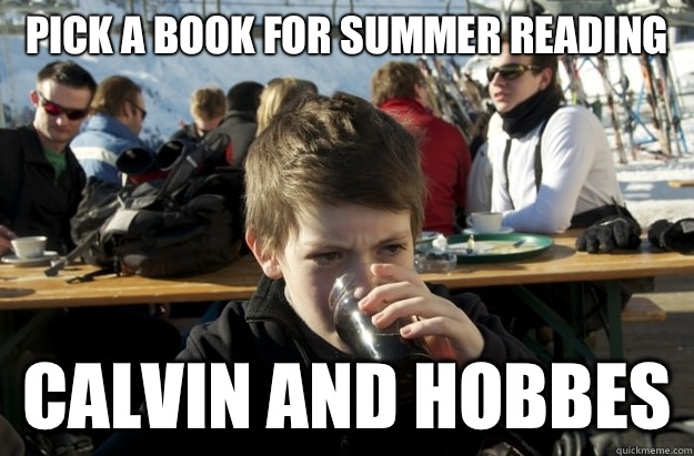 Pick a book for summer reading  Calvin and Hobbes  Lazy Elementary School Kid