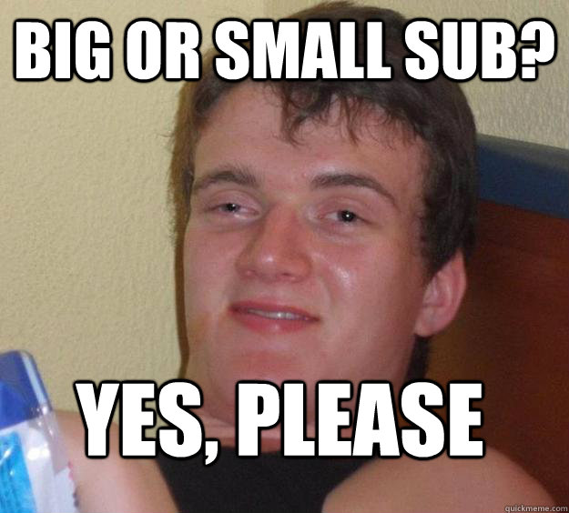 Big or Small sub? Yes, Please  10 Guy