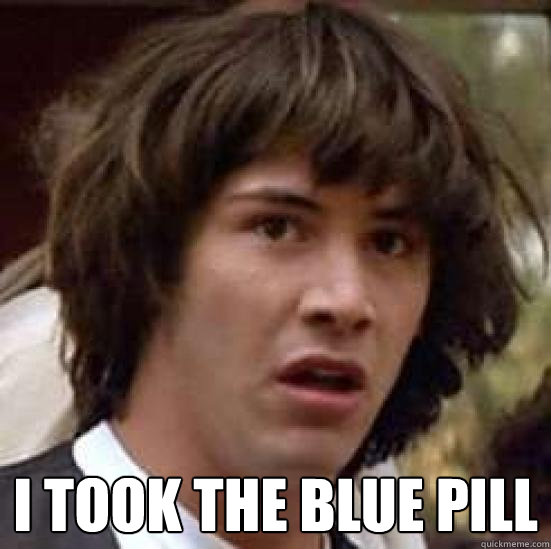  I took the Blue pill  conspiracy keanu