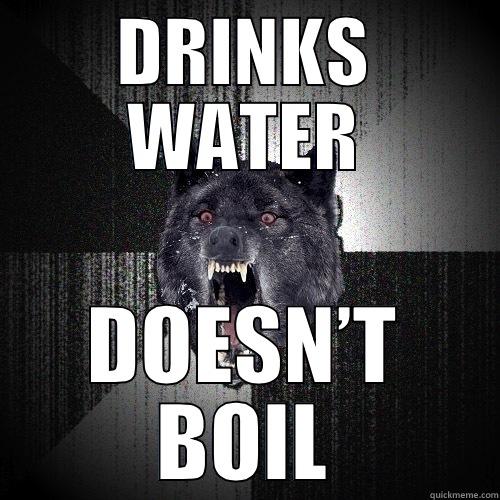 DRINKS WATER DOESN’T BOIL Insanity Wolf