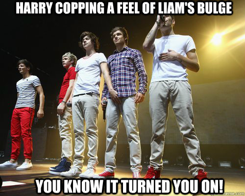 Harry copping a feel of Liam's bulge You know it turned you on! - Harry copping a feel of Liam's bulge You know it turned you on!  One Direction