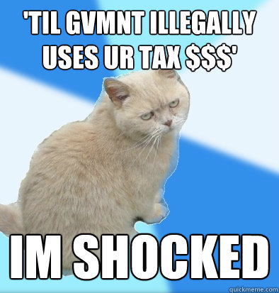 'TIL gvmnt ILLEGALLY USES UR TAX $$$' im shocked  Unamused Fat Cat