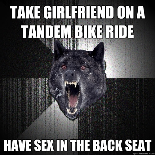 Take Girlfriend on a Tandem bike ride have sex in the back seat  Insanity Wolf