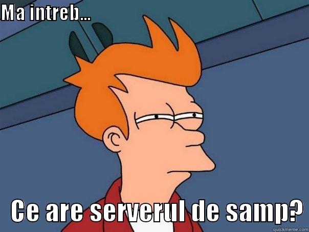 MA INTREB...                                                                                   CE ARE SERVERUL DE SAMP? Futurama Fry