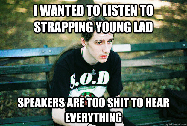 I wanted to listen to Strapping Young Lad Speakers are too shit to hear everything  First World Metal Problems
