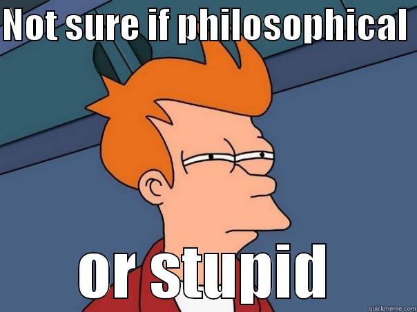 NOT SURE IF PHILOSOPHICAL  OR STUPID Futurama Fry