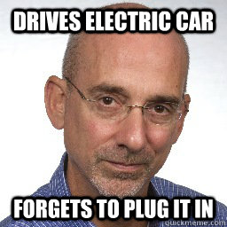 Drives Electric Car Forgets To Plug It In - Drives Electric Car Forgets To Plug It In  scumbag-journalist