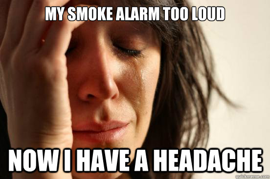 My smoke alarm too loud  now i have a headache  First World Problems