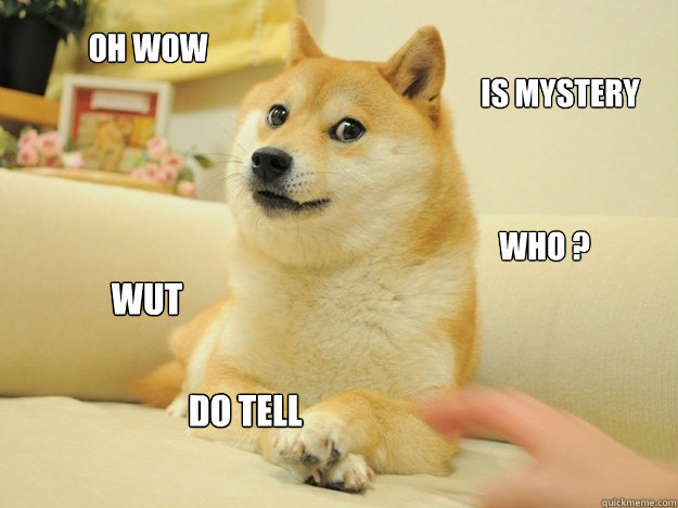 Oh wow Is mystery who ? wut  do tell  doge