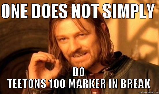 ONE DOES NOT - ONE DOES NOT SIMPLY  DO TEETONS 100 MARKER IN BREAK Boromir