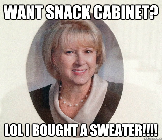 Want Snack Cabinet? LOL I bought a sweater!!!! - Want Snack Cabinet? LOL I bought a sweater!!!!  Sassy Sorority House Mom