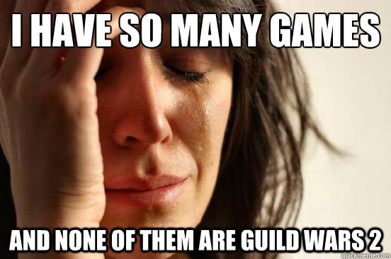 I have so many games
 and none of them are Guild Wars 2  First World Problems