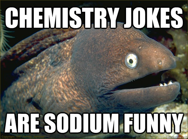 chemistry jokes are sodium funny - chemistry jokes are sodium funny  Bad Joke Eel