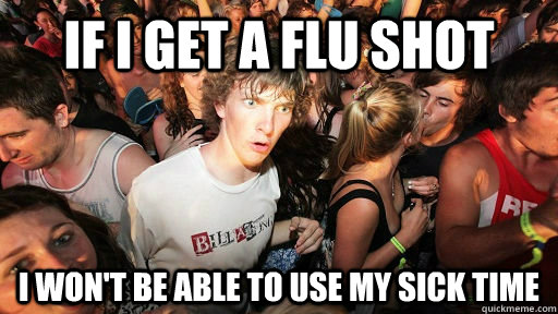 If I get a flu shot I won't be able to use my sick time - If I get a flu shot I won't be able to use my sick time  Suddenly Punny Clarity Clarence