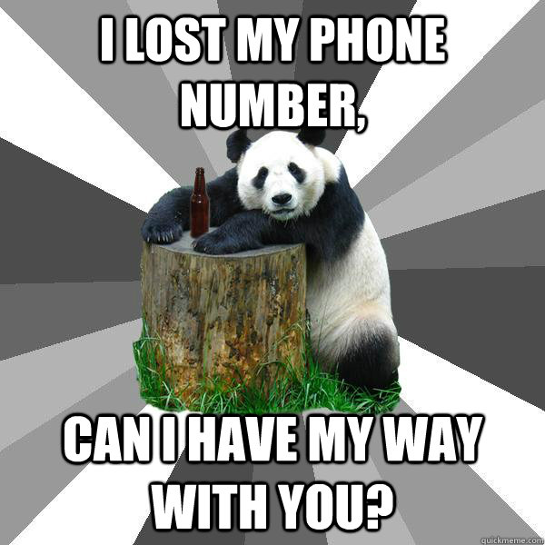 I lost my phone number, can i have my way with you?  Pickup-Line Panda