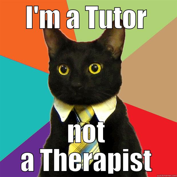 Tutoring Meme - I'M A TUTOR NOT A THERAPIST Business Cat