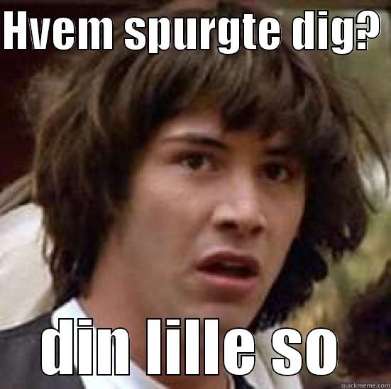 HVEM SPURGTE DIG?  DIN LILLE SO conspiracy keanu