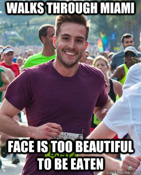 walks through miami face is too beautiful to be eaten   Ridiculously photogenic guy