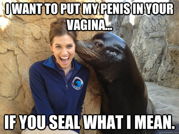 I want to put my penis in your vagina... if you seal what I mean. - I want to put my penis in your vagina... if you seal what I mean.  Crazy Secret