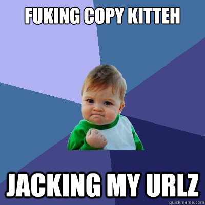 fuking copy kitteh jacking my urlz  Success Kid