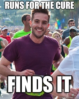 Runs for the cure Finds it  Ridiculously photogenic guy