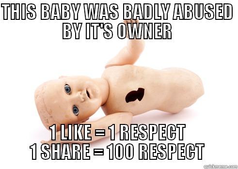 THIS BABY WAS BADLY ABUSED BY IT'S OWNER 1 LIKE = 1 RESPECT 1 SHARE = 100 RESPECT Misc