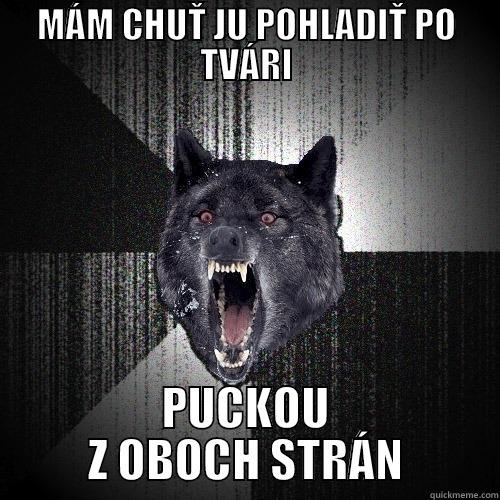 MÁM CHUŤ JU POHLADIŤ PO TVÁRI PUCKOU Z OBOCH STRÁN Insanity Wolf