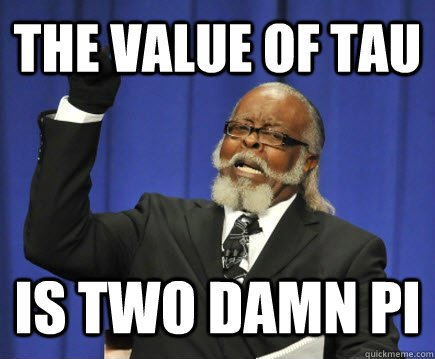 the value of tau is two damn pi - the value of tau is two damn pi  Too Damn High