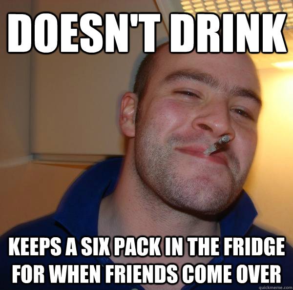 Doesn't drink keeps a six pack in the fridge for when friends come over - Doesn't drink keeps a six pack in the fridge for when friends come over  Misc