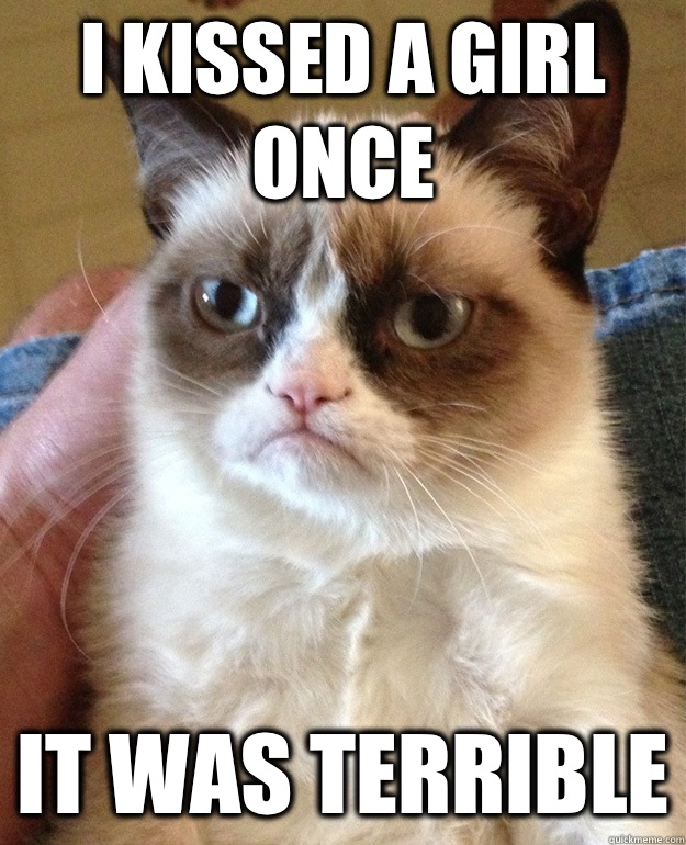 I kissed a girl once it was terrible  grumpycat