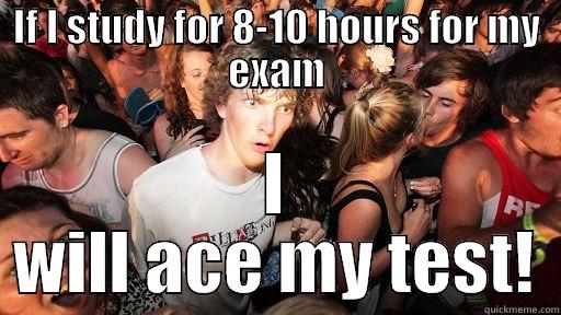 IF I STUDY FOR 8-10 HOURS FOR MY EXAM I WILL ACE MY TEST! Sudden Clarity Clarence