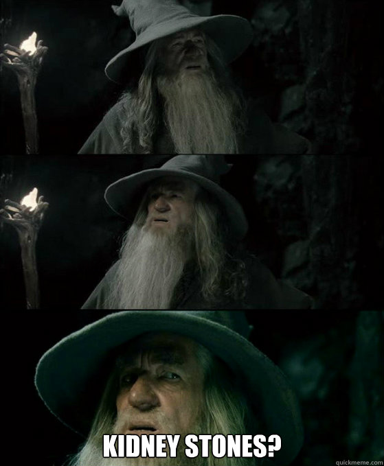  Kidney stones?  Confused Gandalf