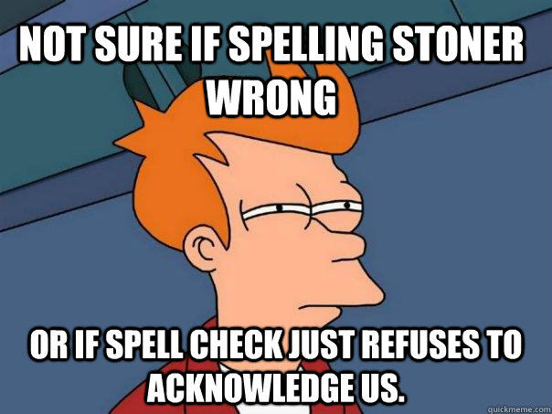Not sure if spelling stoner wrong Or if spell check just refuses to acknowledge us.  Futurama Fry