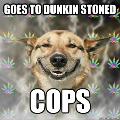 GOES TO DUNKIN STONED COPS  Stoner Dog
