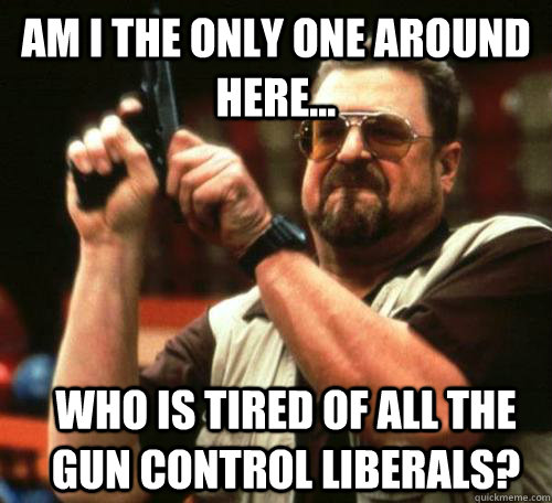 Am I the only one around here... who is tired of all the gun control liberals?  