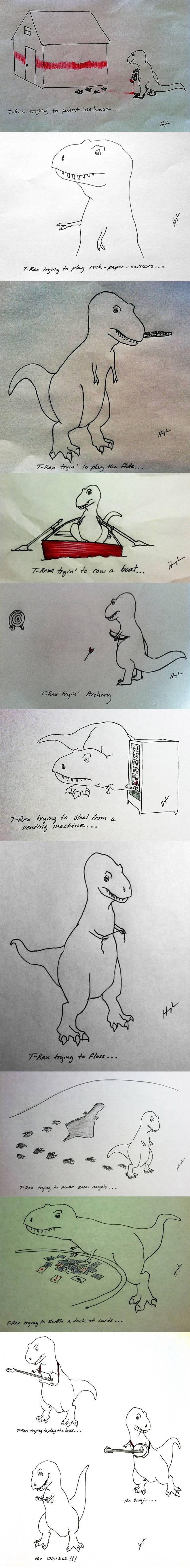 T-Rex Trying Things, See If He Finds A Happy Ending... -   Misc