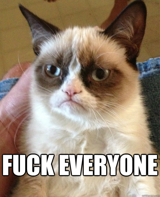  fuck everyone -  fuck everyone  Grumpy Cat