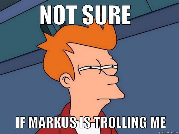          NOT SURE                   IF MARKUS IS TROLLING ME     Futurama Fry