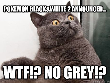 Pokemon Black&White 2 announced... Wtf!? no Grey!? - Pokemon Black&White 2 announced... Wtf!? no Grey!?  conspiracy cat
