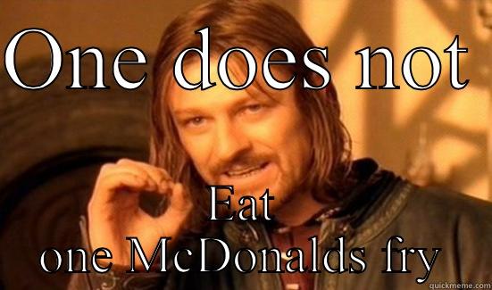 ONE DOES NOT  EAT ONE MCDONALDS FRY Boromir