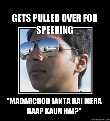 gets pulled over for speeding 