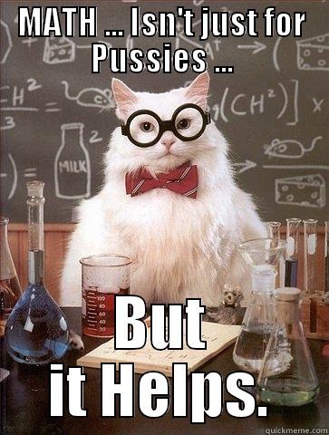 MATH ... ISN'T JUST FOR PUSSIES ... BUT IT HELPS. Chemistry Cat