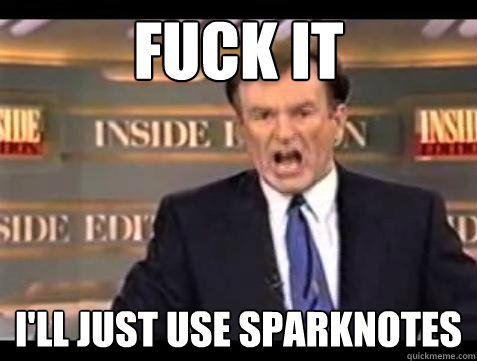Fuck it I'll just use sparknotes - Fuck it I'll just use sparknotes  Bill OReilly Fuck It