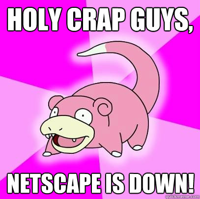 Holy Crap guys, Netscape is down!  Slowpoke