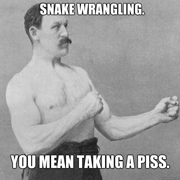 Snake wrangling. You mean taking a piss. - Snake wrangling. You mean taking a piss.  Misc
