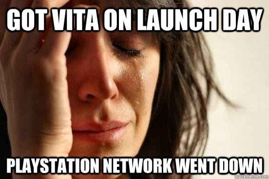 Got VITA on launch day Playstation Network went down  First World Problems