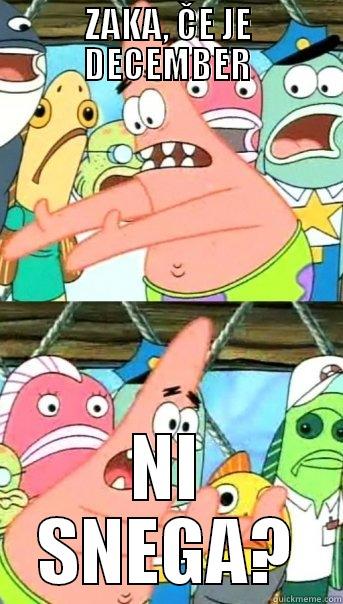 ZAKA, ČE JE DECEMBER NI SNEGA? Push it somewhere else Patrick
