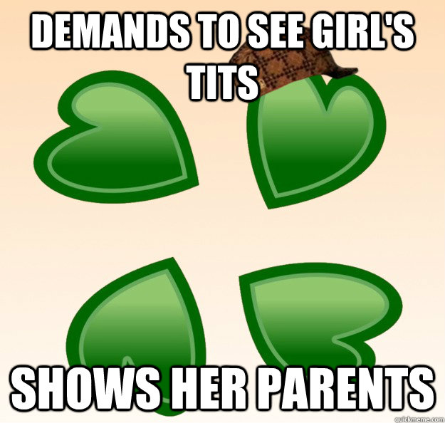 Demands to see girl's tits Shows her parents  